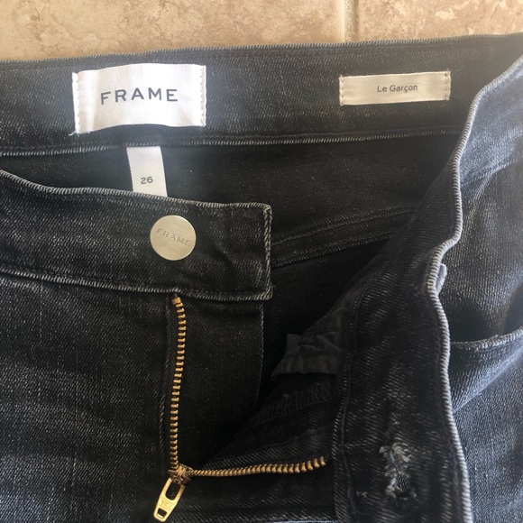FRAME le Garçon Jeans Pembroke Gray Black size 26 NWT - Picture 4 of 6
